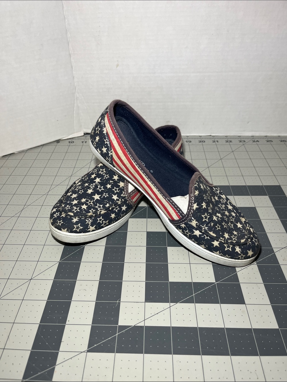Coral Bay Navy Star & Stripe Slip-On Flats